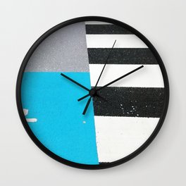 Blue Crossing Graphic Illustration of an Urban Street Photography in Japan Wall Clock