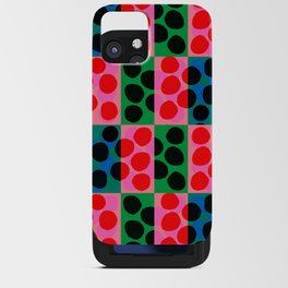 Abstract Modern Psychedelic Dots Hot Pink iPhone Card Case