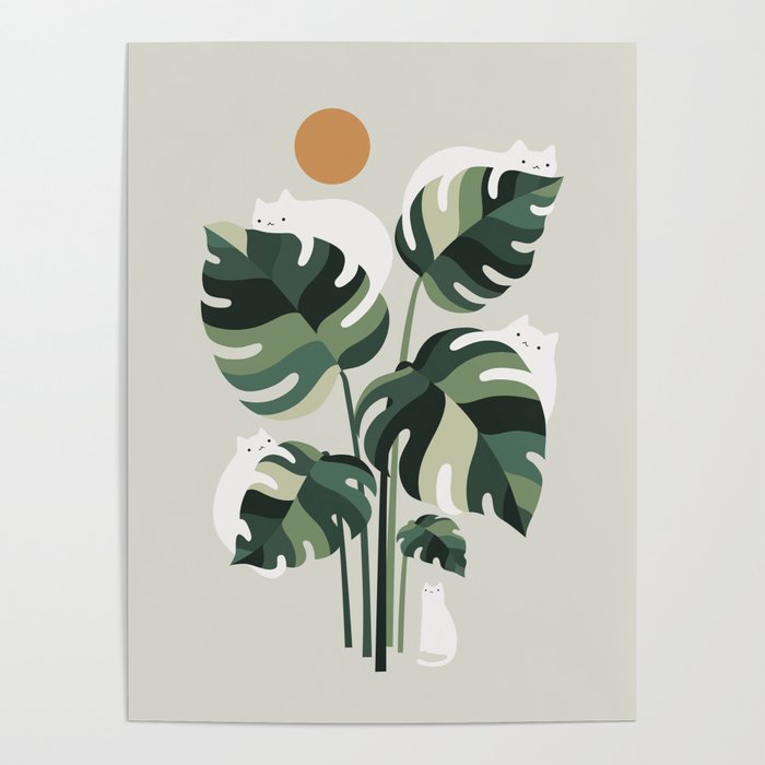 Cat and Plant 11 Poster