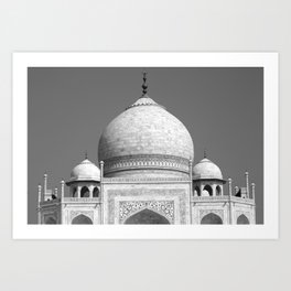 India - Taj Mahal Mausoleum - Agra - black & white Photography Art Print