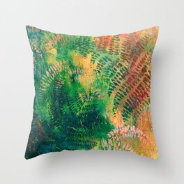 Ferns in color Throw Pillow