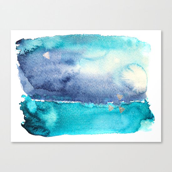 Vibrant horizon || watercolor Canvas Print