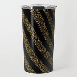 Glitter Gold Black Modern Waves Sky Collection Travel Mug