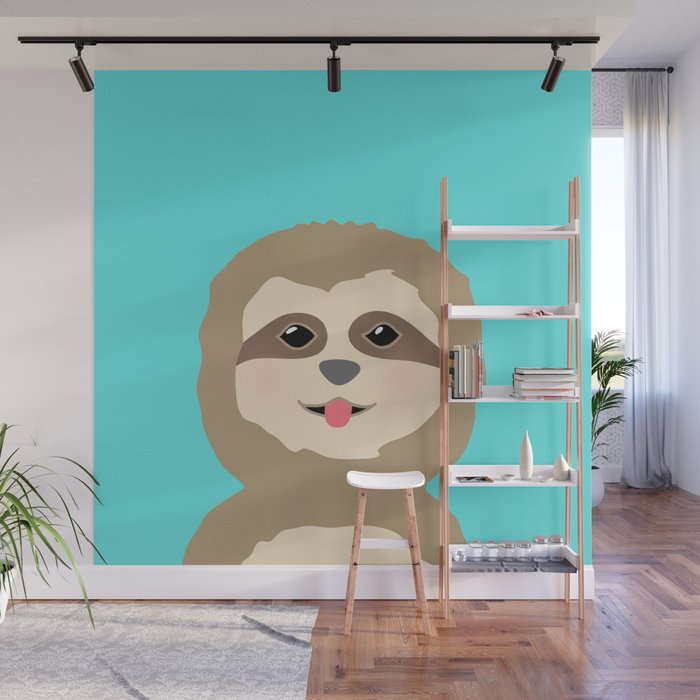 Baby Sloth Portrait Wall Mural