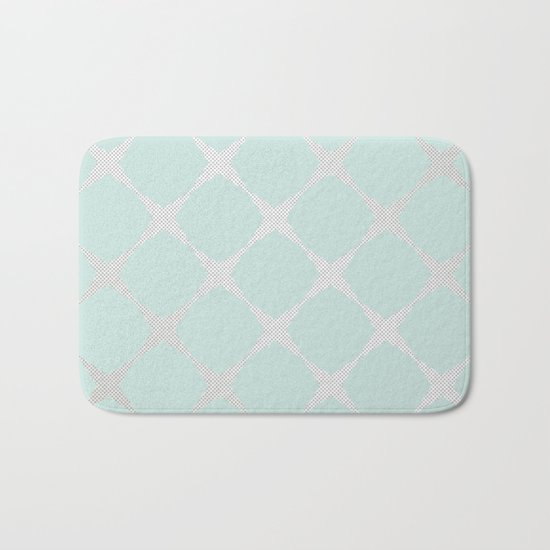 Polka Dots & Mint Tiles Bath Mat