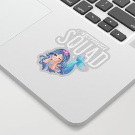 Mermaid Funny Bday Party Quote Mermaid Squad Sticker
