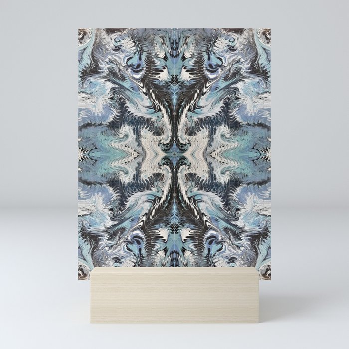 Abstract feathers symmetry Mini Art Print