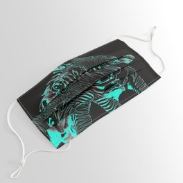 Turquoise Inverse Zebras Face Mask