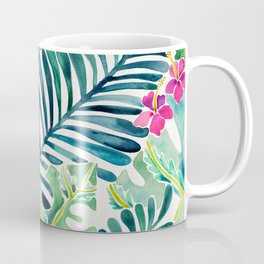 Lush Tropical Fronds & Hibiscus Coffee Mug
