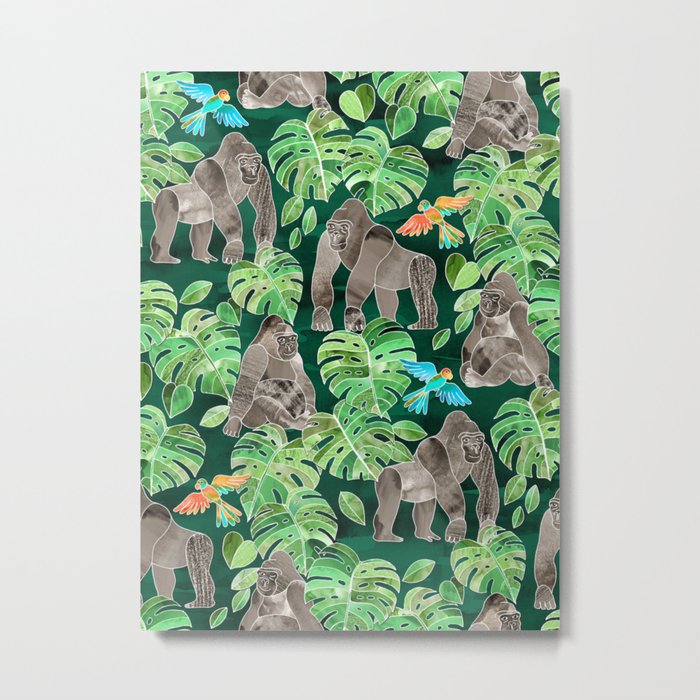 Gorillas in the Emerald Forest Metal Print