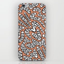 Organic Abstract Tribal Pattern in Bronzed Orange, Black and White iPhone Skin