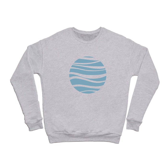 Deep Sea - Light Blue Abstract Minimalistic Art Design Pattern Crewneck Sweatshirt