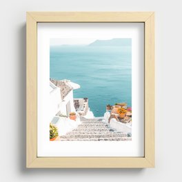 Santorini Stone Pathway to the Sea Recessed Framed Print