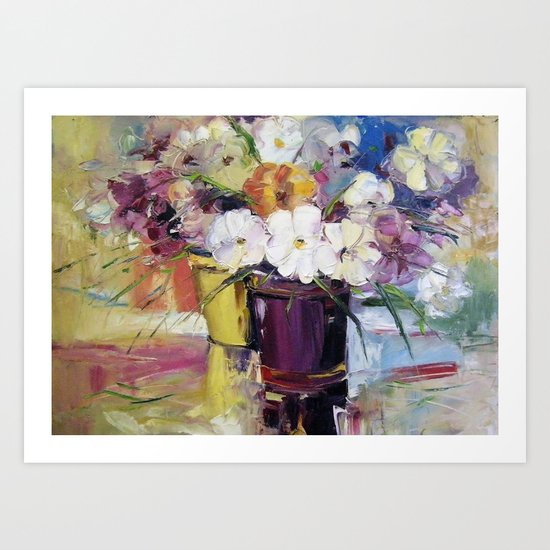 Flowers in a pot Art Print
