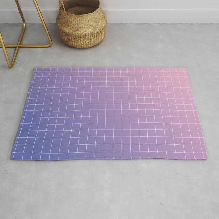 purple / pink - grid Rug