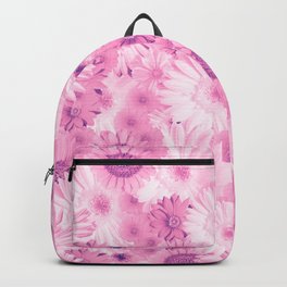 Pink Mixed Gerbera Daisies Oil Painted Floral Backpack | Pinkgirl, Oilpaintedflowers, Floral, Oilpainted, Gerbera, Sweetflowers, Y2Kdaisies, Botanical, Y2Kpink, Pink 