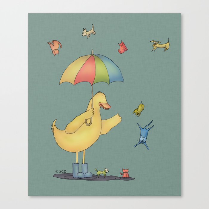 It's raining cats and dogs Canvas Print