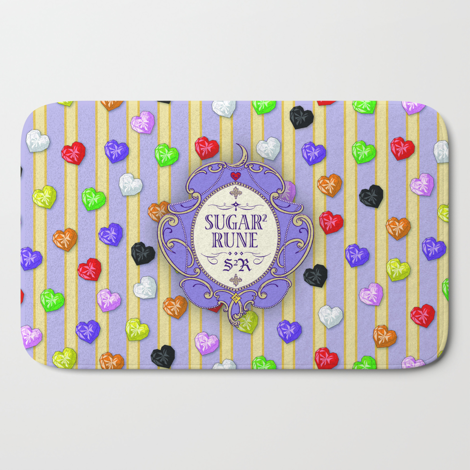 Wallpaper Sugar Sugar Rune Crystal Hearts Bath Mat By Herron Society6 Free