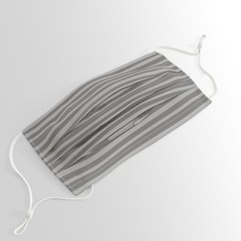 [ Thumbnail: Dim Gray & Dark Grey Colored Striped/Lined Pattern Face Mask ]