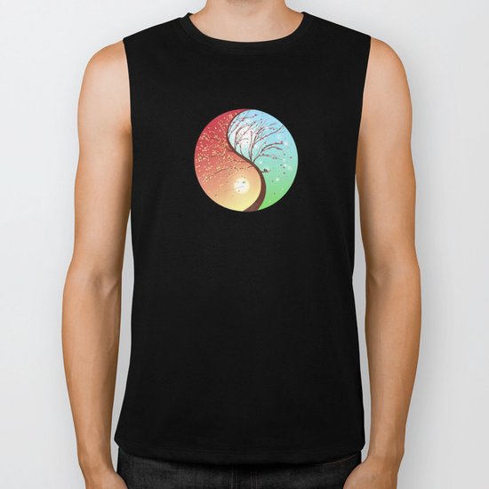Yin-Yang Tree: Autumn-Spring Biker Tank