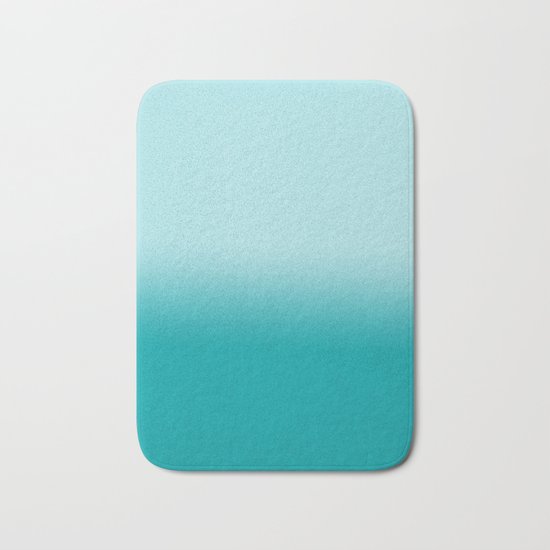 Ombre fade pastel blue trendy color way throwback retro palette 80s 90s style Bath Mat