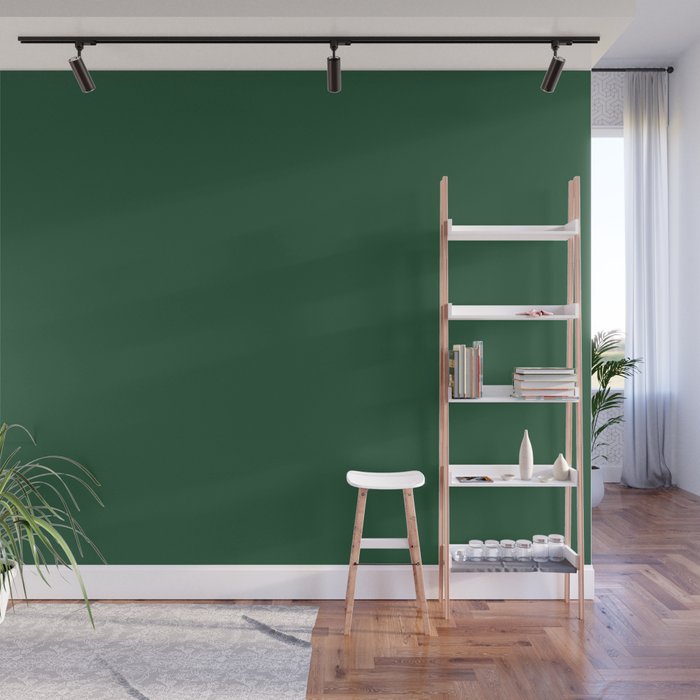 Lucky Dark Green Solid Color Pairs To Sherwin Williams Shamrock SW 6454  Wall Mural