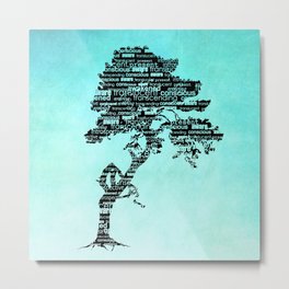 Bodhi Tree Metal Print | Peace, Turquoise, Zen, Watercolor, Tranquility, Bhakti, Words, Aware, Selfawareness, Evolving 
