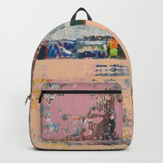 Dogbane Pink Abstract Painting Print Backpack