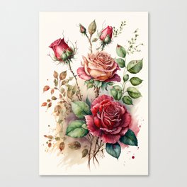 A Various Red Roses Canvas Print