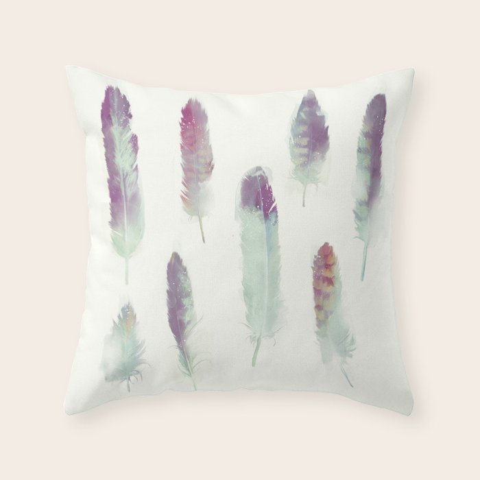 Feathers // Birds of Prey Throw Pillow by Amy Hamilton Society6