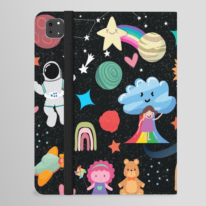 Astronaut and space pattern gift for kids iPad Folio Case