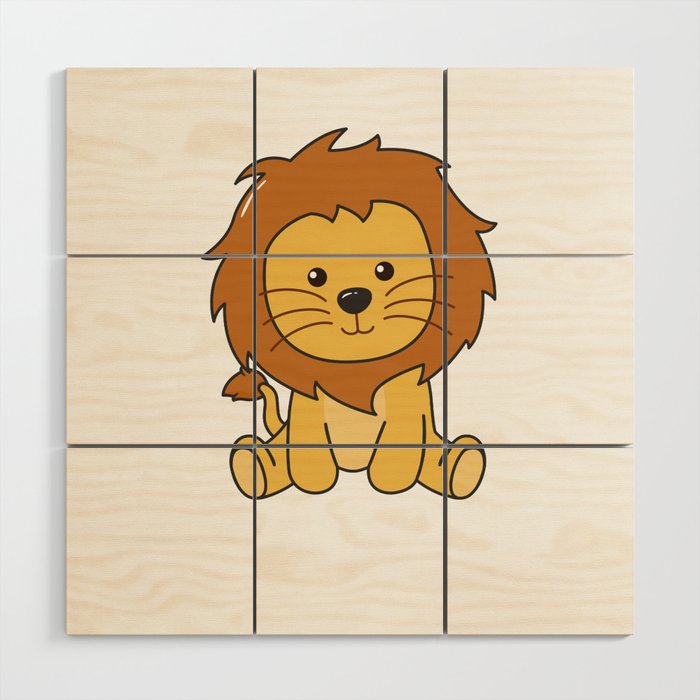 Lion Cute Animals For Kids Lion King Wood Wall Art