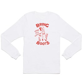 Bring Your Ass Kicking Boots! Cute & Cool Retro Cowgirl Design Long Sleeve T Shirt | Pinup, Boots, Birthday, Cowboy, Coolshirt, Cowgirl, Graphicdesign, Gift, Forher, Forwomen 