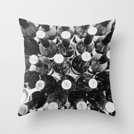 Black Wine Bottles Picture Throw Pillow