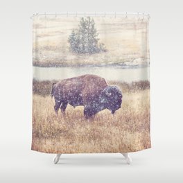 Snow Buffalo x Montana Landscape Photography Shower Curtain