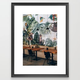 Coffee Spot with Tropical Backdrop in Greece Framed Art Print