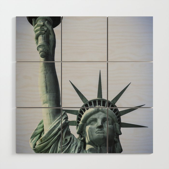 Lady Liberty Color Wood Wall Art