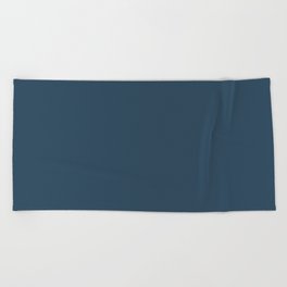 Minimal, Solid Color, Dark Teal Beach Towel