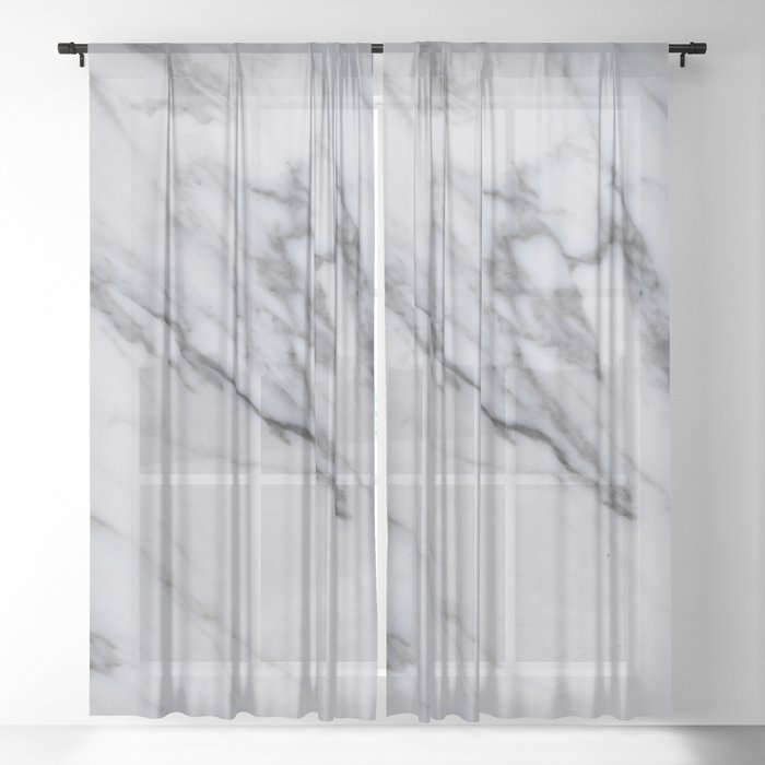 Marble Black And White Gray Swirled Design Sheer Curtain Black And White Gray Swirled Marble