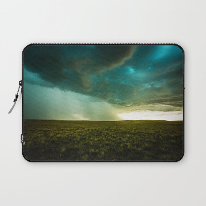 The Wilds of Nebraska - Thunderstorm Over Open Prairie on Late Summer Day in Nebraska Laptop Sleeve