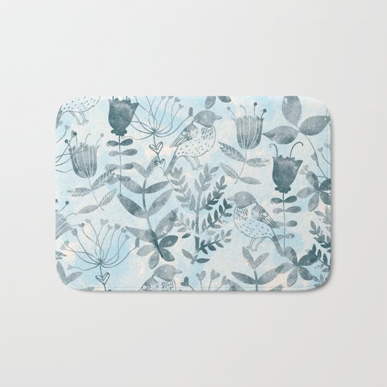 Watercolor Botanical Garden IV Bath Mat
