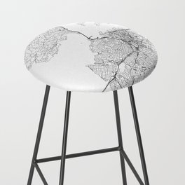 Auckland White Map Bar Stool