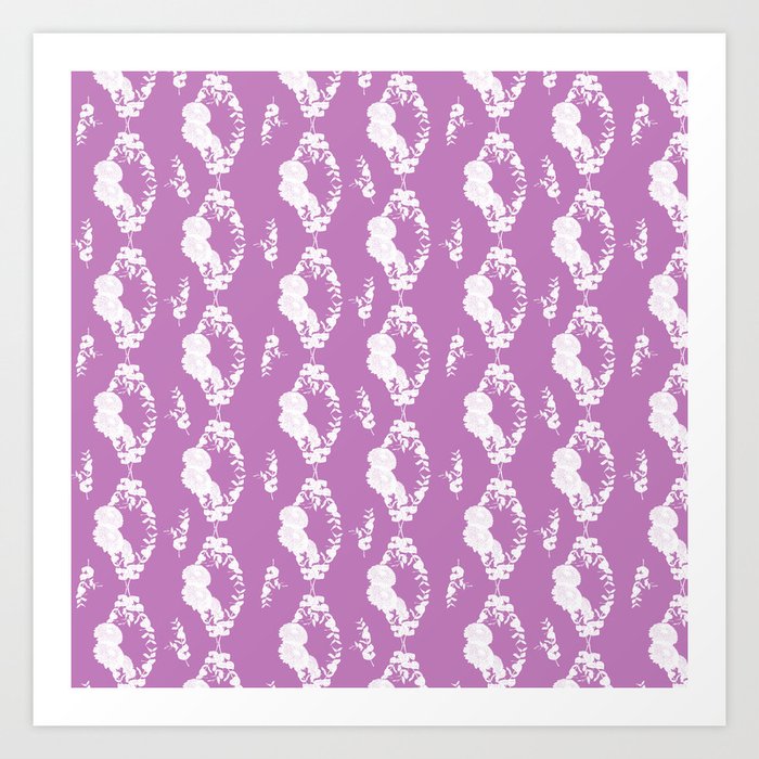 Purple Floral Wreath *small print* Art Print