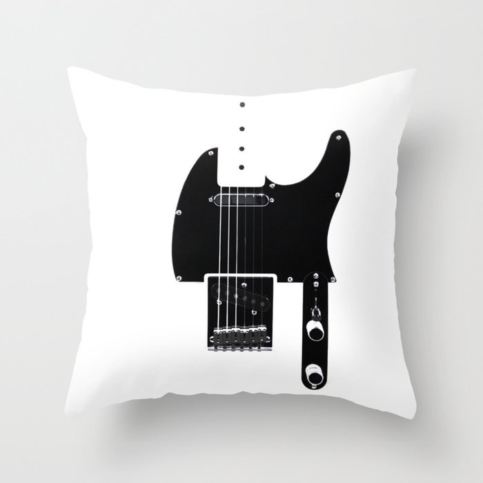 Guitar Stencil Throw Pillow