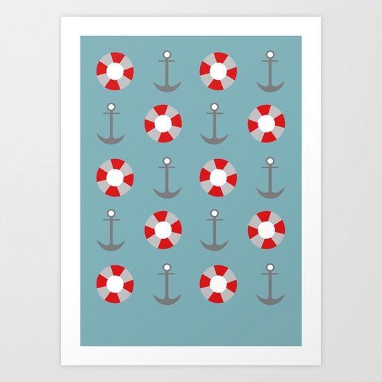 Sailing Pattern Art Print