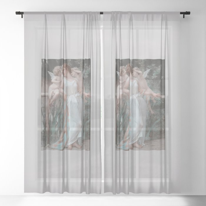 Nymph and Cherubs Sheer Curtain