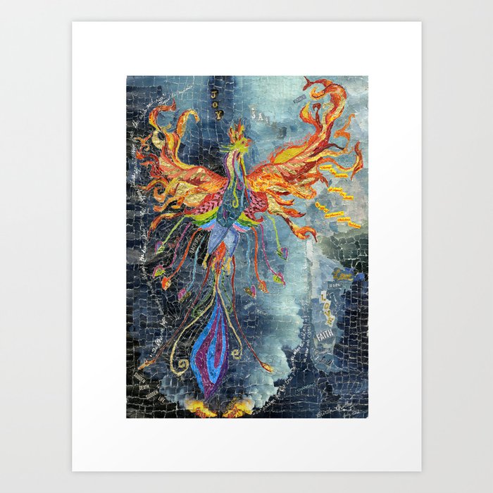 phoenix rising from the ashes painting