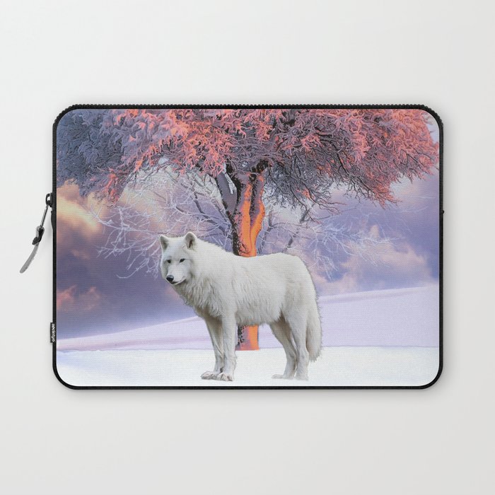 White Wolf in Winter Laptop Sleeve