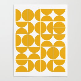 Mid Century Modern Geometric 04 Yellow Poster