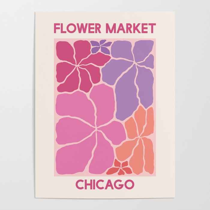 Flower Market Chicago Poster